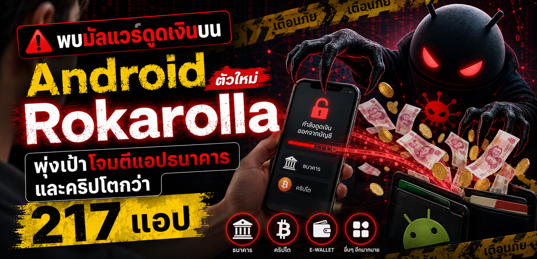 เตือนภัย: พบมัลแวร์ดูดเงินบน Android ตัวใหม่ 