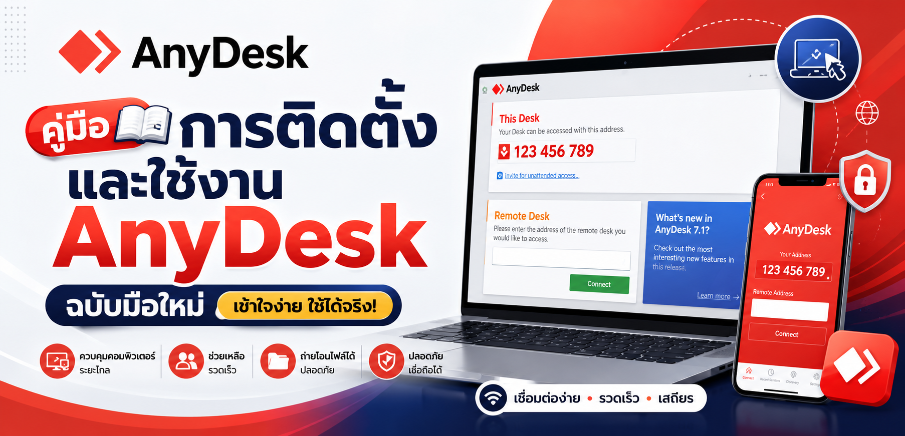 การช่วยเหลือทางไกล ด้วยโปรแกรม AnyDesk สำหรับมือใหม่