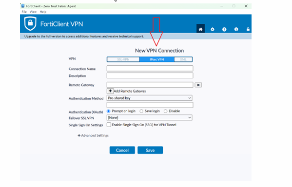 เลือก IPsec VPN