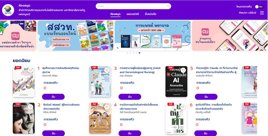 หน้าจอแสดงชื่อผู้เข้าใช้